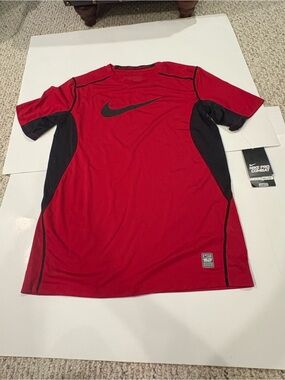 Brand New Boys Nike Pro Combatn Dri-Fit Red Shirt XL